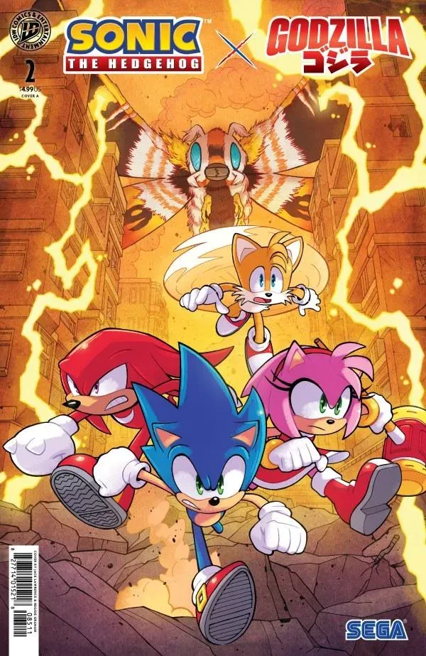 Cover of Sonic the Hedgehog x Godzilla #2