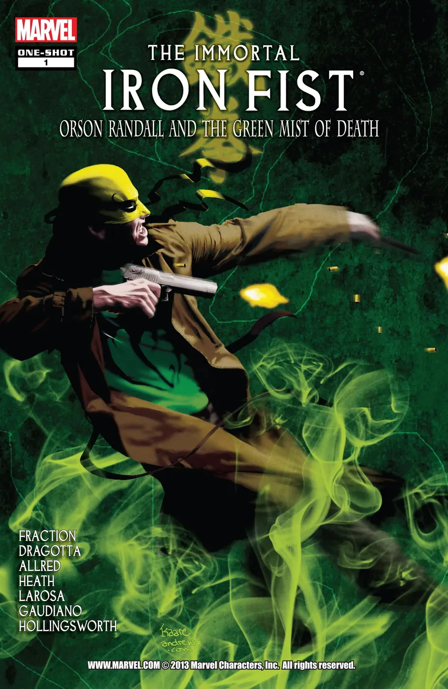 Cover of The Immortal Iron Fist: Orson Randall and the Green Mist of Death #1