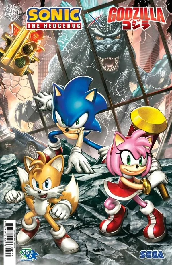 Cover of Sonic the Hedgehog x Godzilla #1