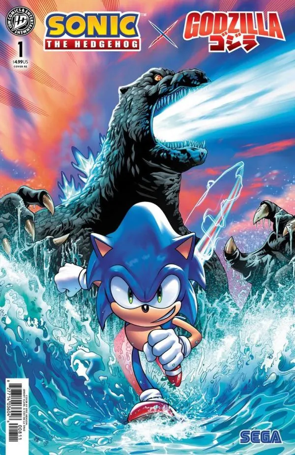 Cover of Sonic the Hedgehog x Godzilla #1