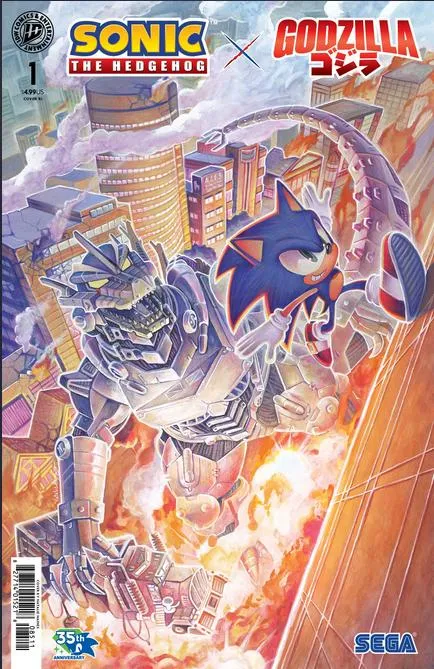 Cover of Sonic the Hedgehog x Godzilla #1