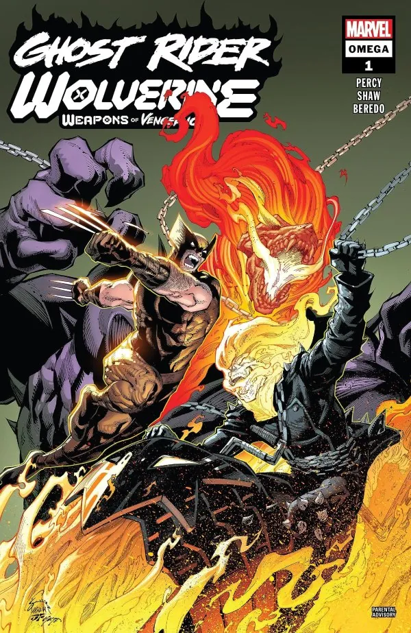 Cover of Ghost Rider / Wolverine: Weapons of Vengeance Omega #1