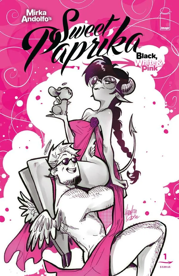 Cover of Mirka Andolfo's Sweet Paprika: Black, White & Pink #1