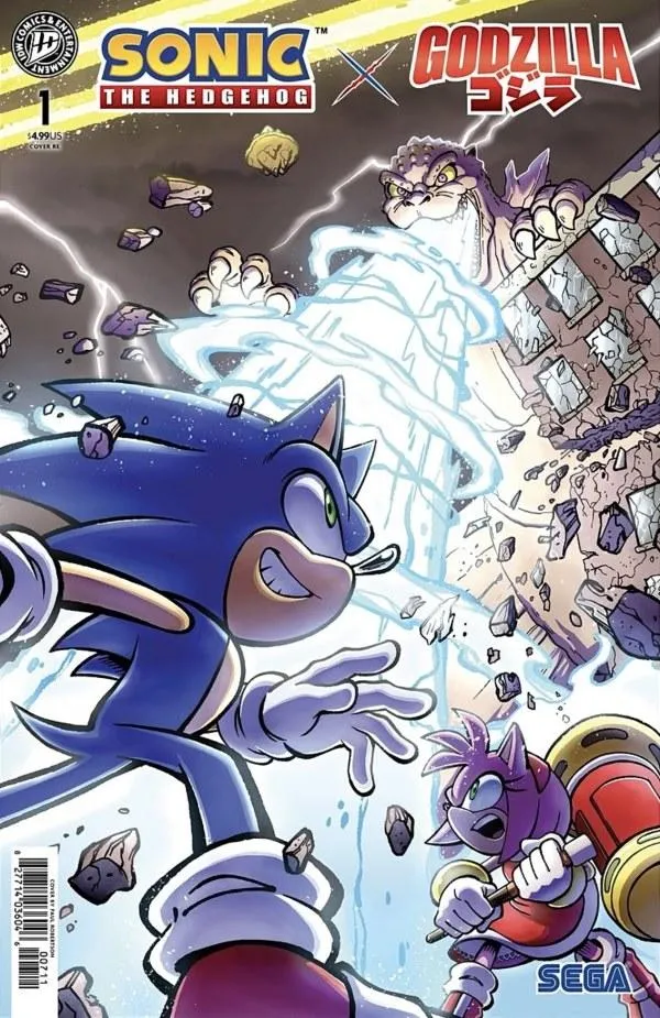 Cover of Sonic the Hedgehog x Godzilla #1