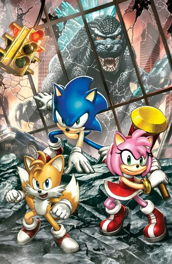 Cover of Sonic the Hedgehog x Godzilla #1